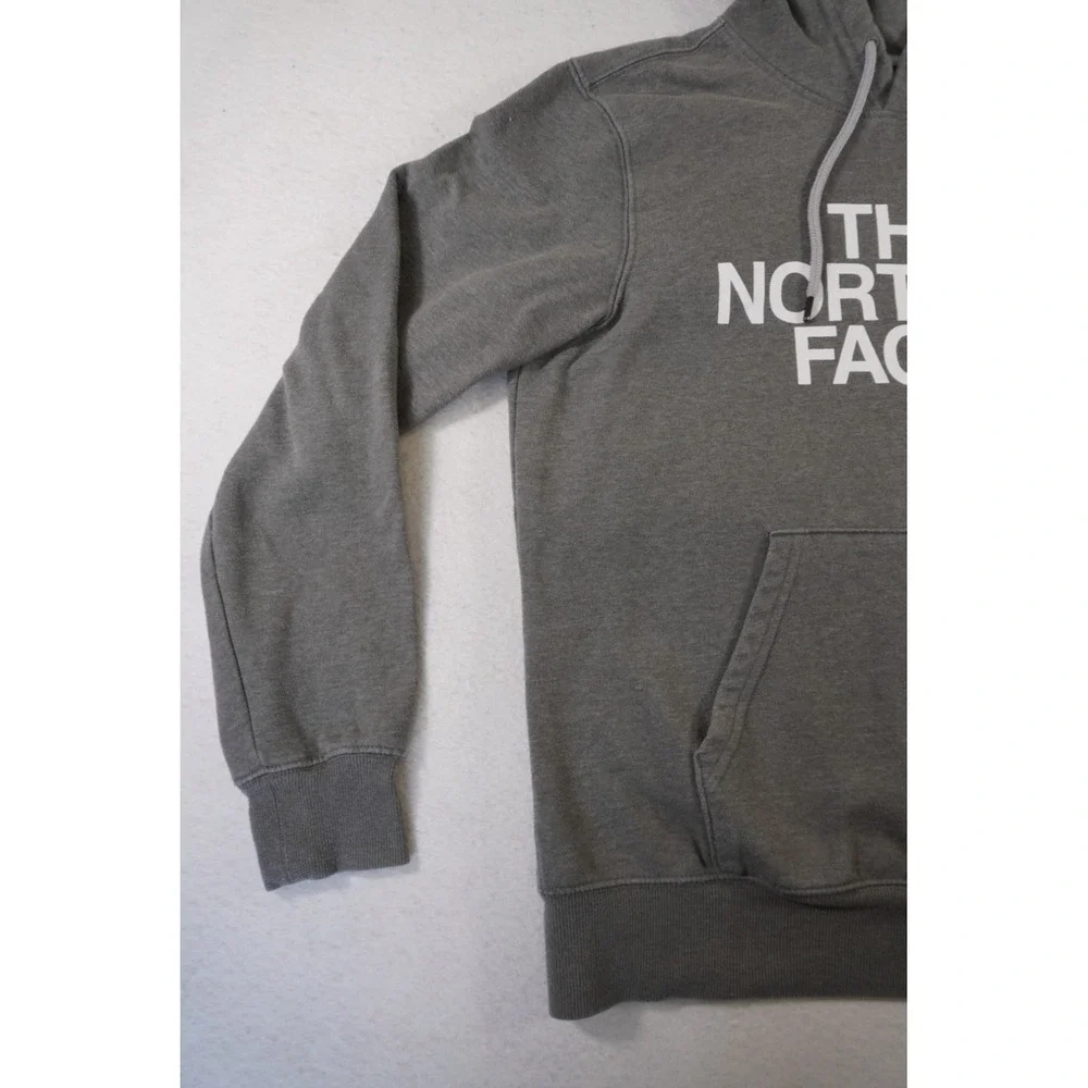 The North Face Hoodie Mens Medium Charcoal Gray Lined Graphic Kangaroo Pockets